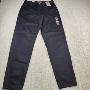 Levis Jeans Women 30x30 High Waisted 80s Mom Jean Relaxed Tapered Leg Black NEW